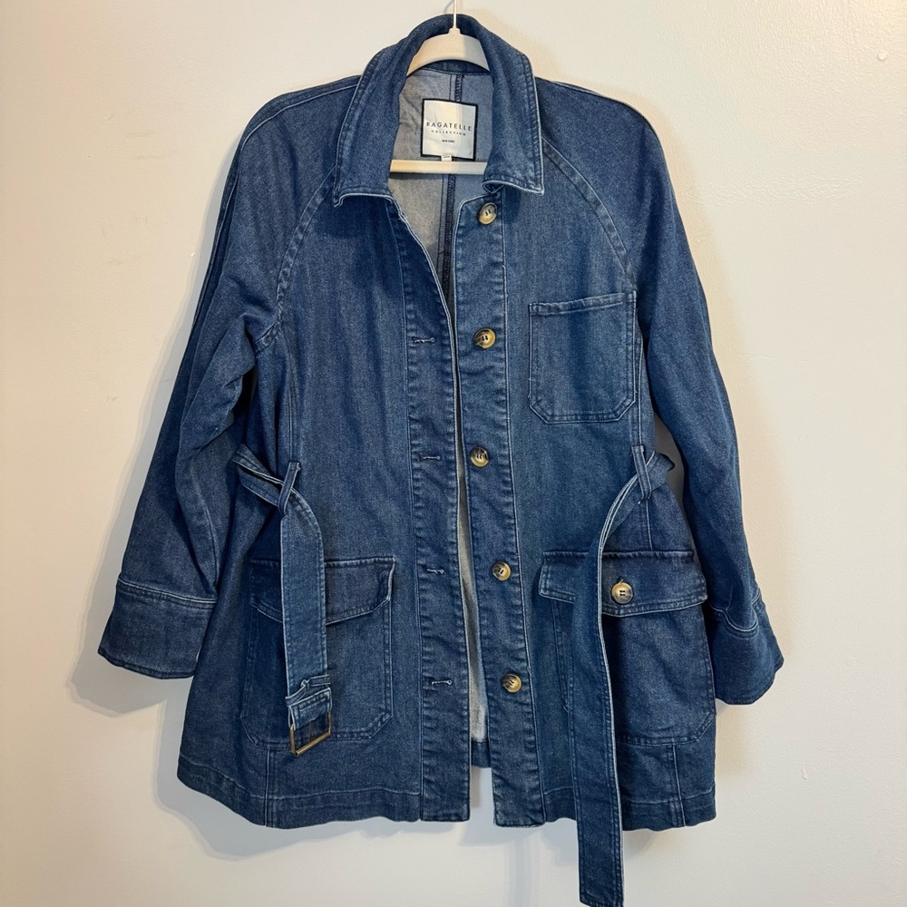 Bagatelle Dark Blue Denim Trench Jacket